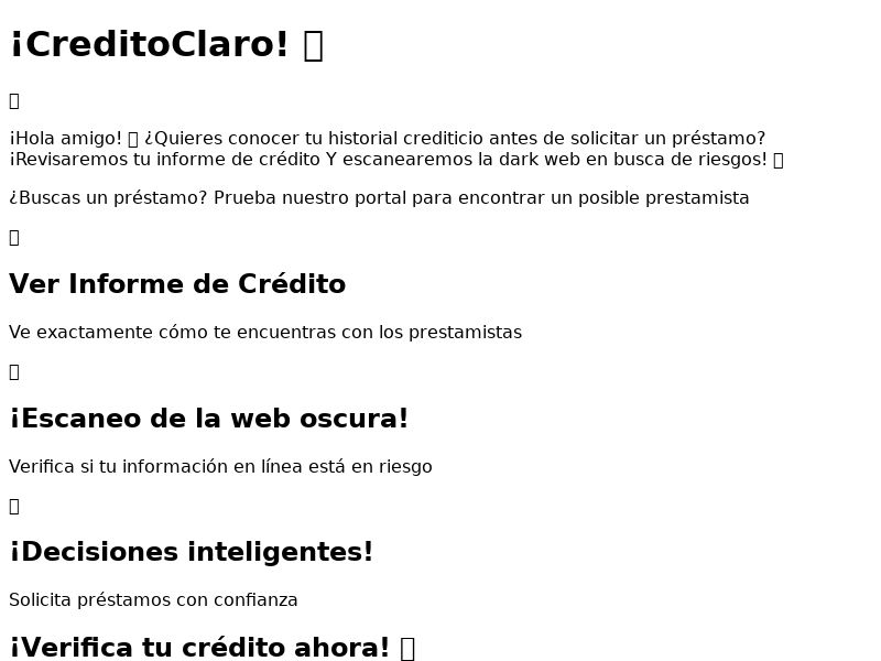 Claro Credit Puntaje - Free 10 day Trial - ES - (Proof Needed)