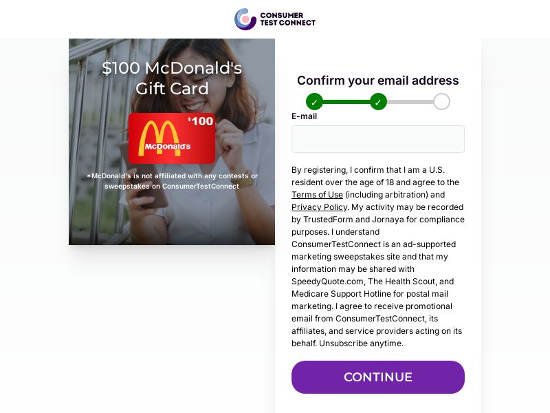 Consumer test connect - McDonald's [DIRECT]