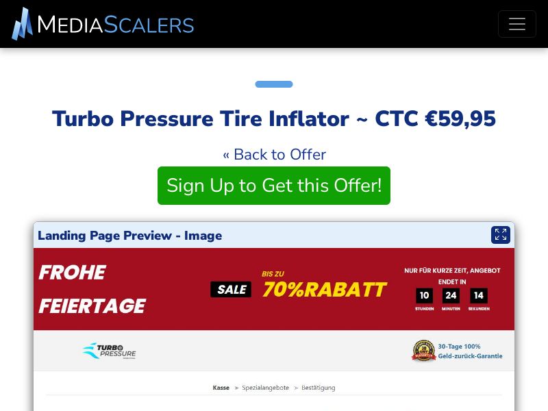 Turbo Pressure Tire Inflator ~ CTC €59,95 {+DTC, Alt-Landers} [DE, AT]