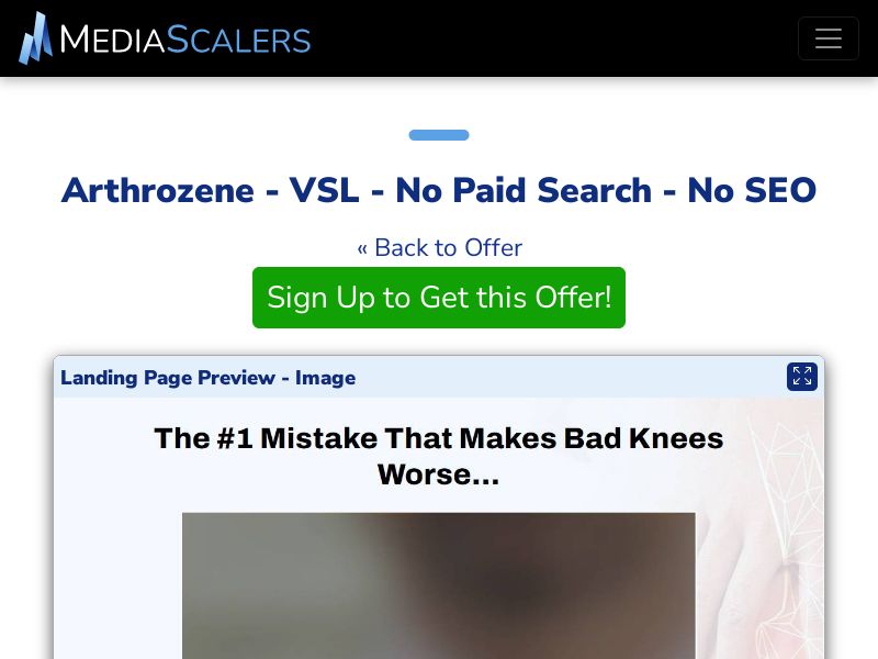Arthrozene - VSL - No Paid Search - No SEO [US, CA, AU, UK]