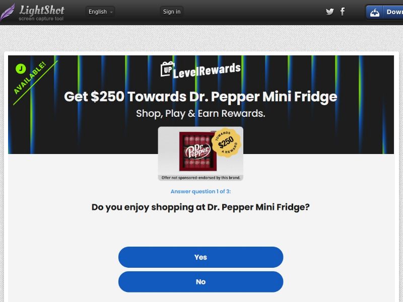 Rewards US - Dr.Pepper Mini Fridge $250 - CPL | US