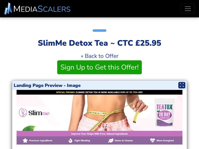 SlimMe Detox Tea ~ CTC £25.95 {+Advertorial, DTC} (Event Tracking) [UK]