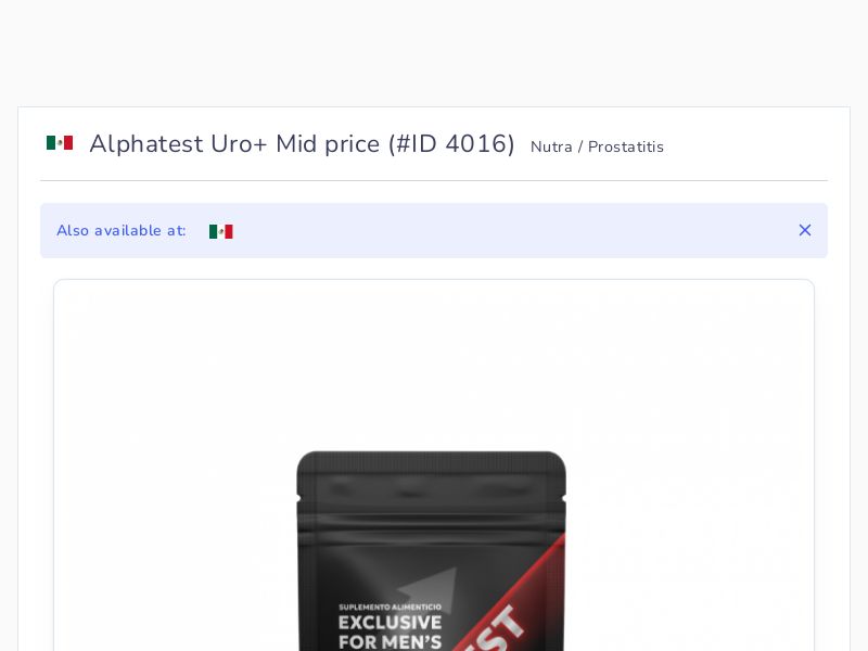 Alphatest Uro+ Mid price