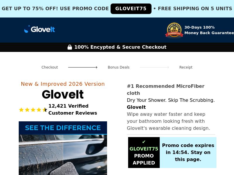 GloveIt MicroFiber Cloth - DTC [US,UK,DE,AT] (Social,Banner,Native,Push,SEO,Search,Brand Bidding) - CPA
