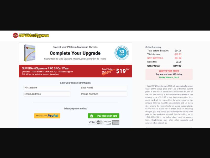 [WEB] SUPERAntiSpyware - DTC New Cart /US/CA/UK/AU/NZ CPS [Approval Only]