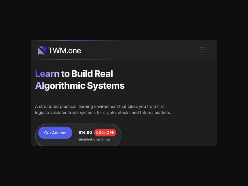 TWM.one - Algorithmic Trading Platform Courses - CPS (US,UK,CA +more)