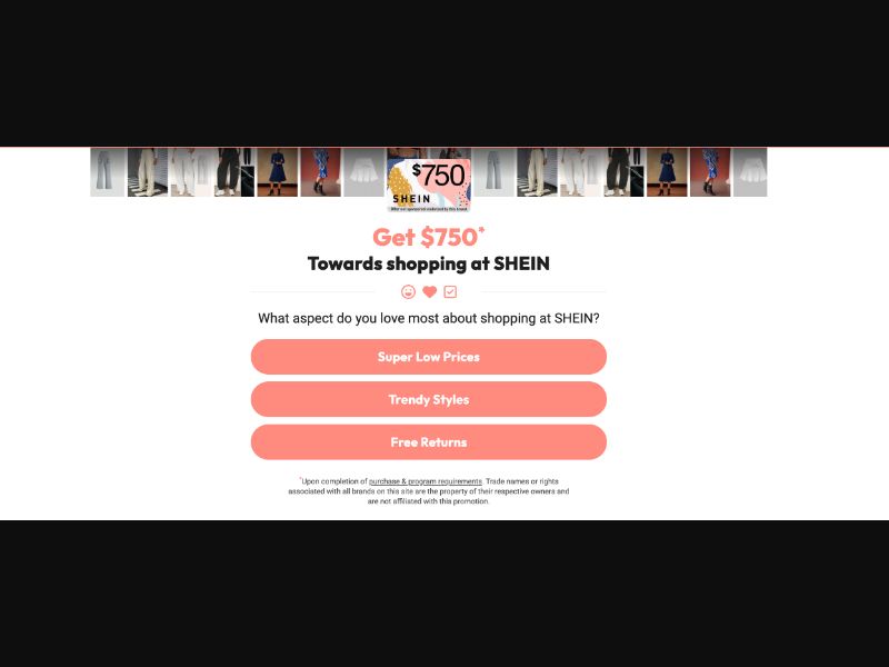 Rewards Giants- Shein $750 Shopping - CPL (US)