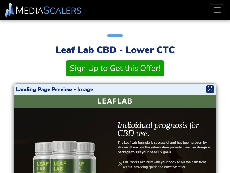 Leaf Lab CBD - Lower CTC (Event Tracking) [IE]