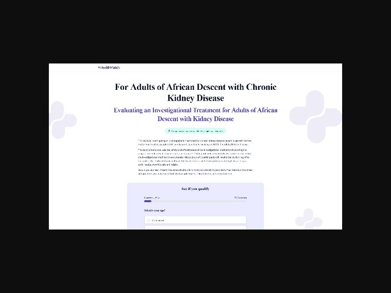 HealthMatch Clinical Trials - Chronic Kidney Disease - CPL (US)
