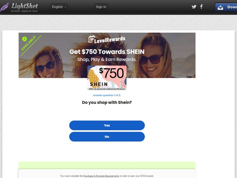 Rewards US - Shein $750 - CPL | US