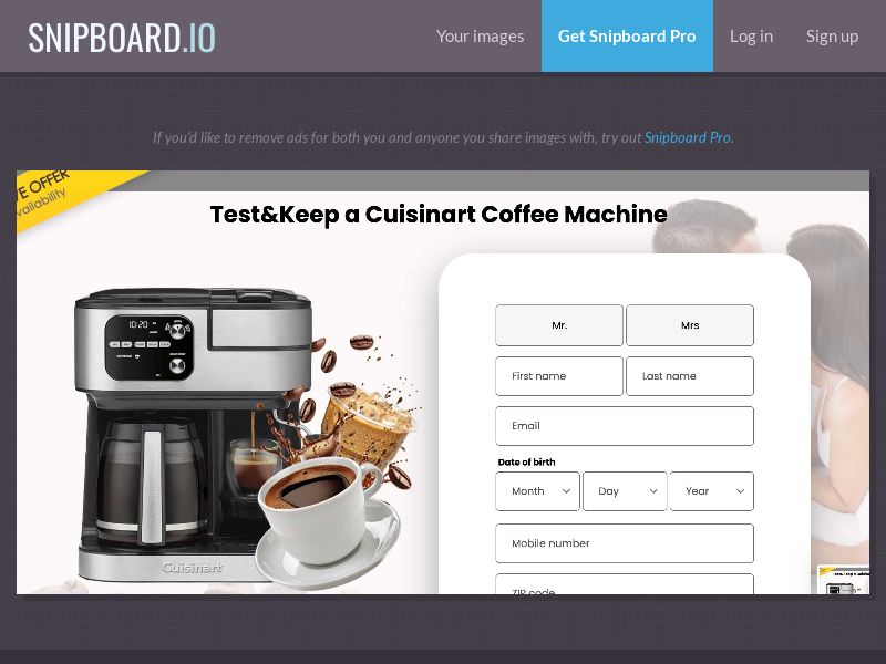 ForYouPromo - Test&Keep a Cuisinart Coffee Machine US - SOI