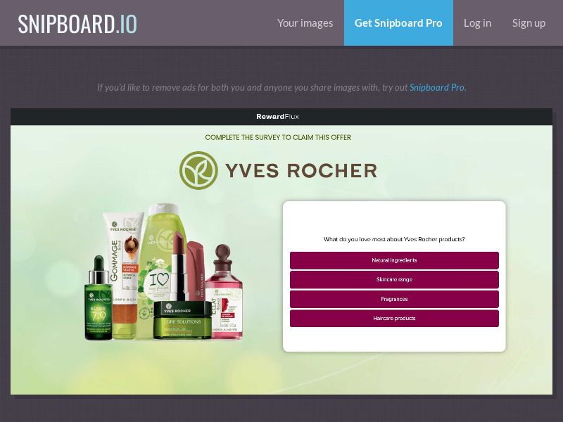 RewardFlux - Yves Rocher £500 Voucher UK - SOI