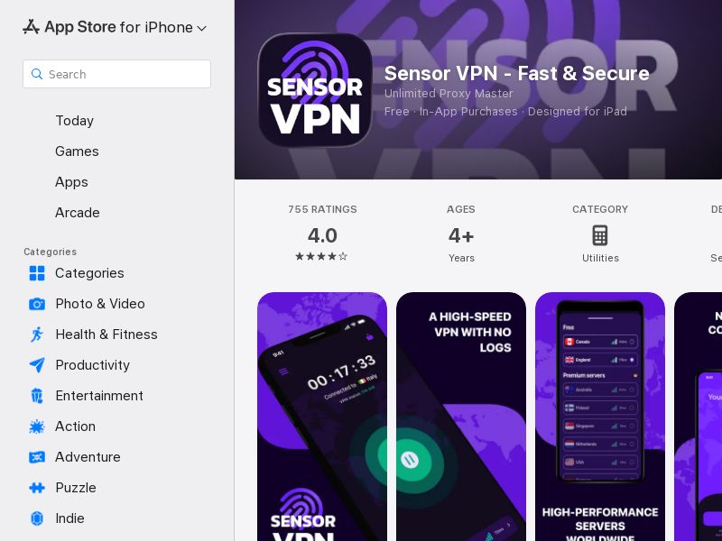 SensorVPN CPI [WW] iOS