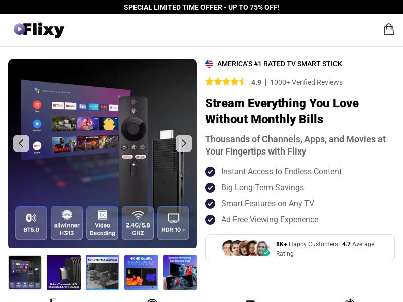 Flixy Smart TV USB Stick SS - US/INTL