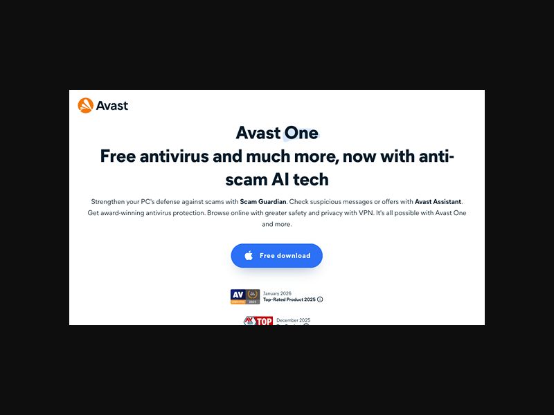Avast One - Free Antivirus - CPI (US,UK,DE+more) {Windows Only}