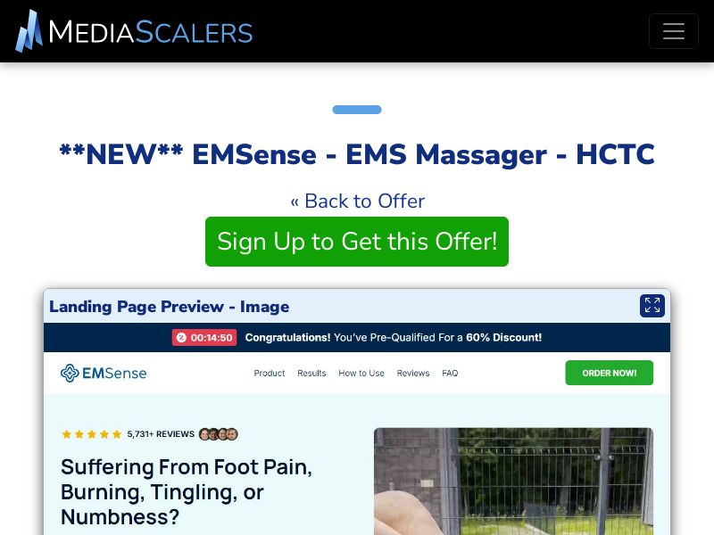 EMSense - EMS Massager - HCTC {+Advertorial, DTC, Multi-Lang, Alt-Landers} (Event Tracking) [US, DE, CA, AU, UK, FR, IL, +233 More]