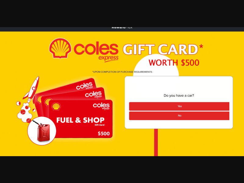 AU - RewardFlux - Shell Coles express $500 - (CPL)