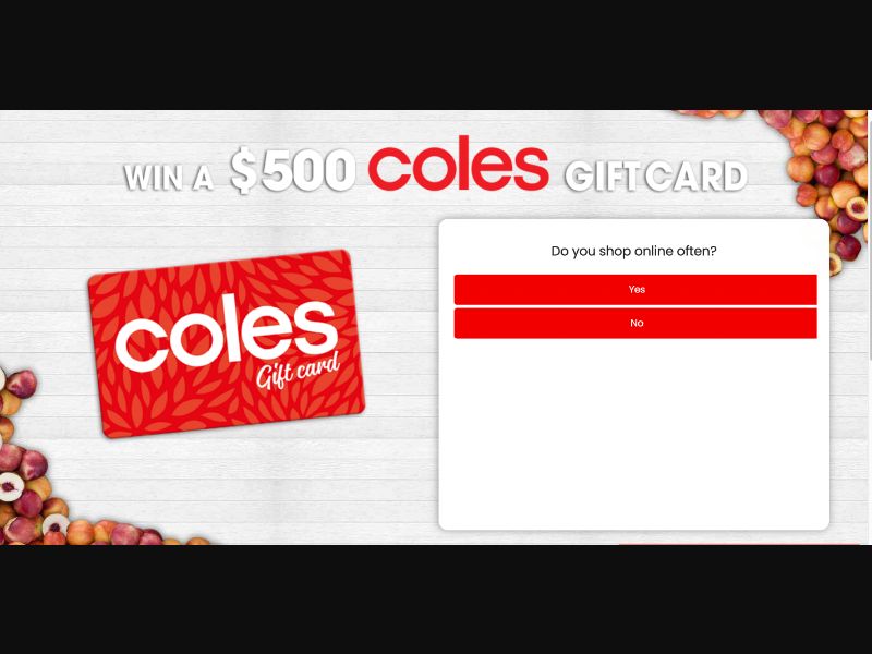 AU - Quiztionnaire - Coles Giftcard $500 - (CPL)