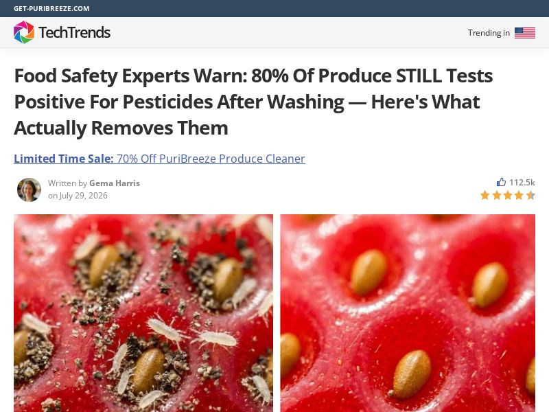 PuriBreeze Produce Cleaner - Advertorial [INTL] (Social,Banner,Native,Push,SEO,Search,Brand Bidding) - CPA