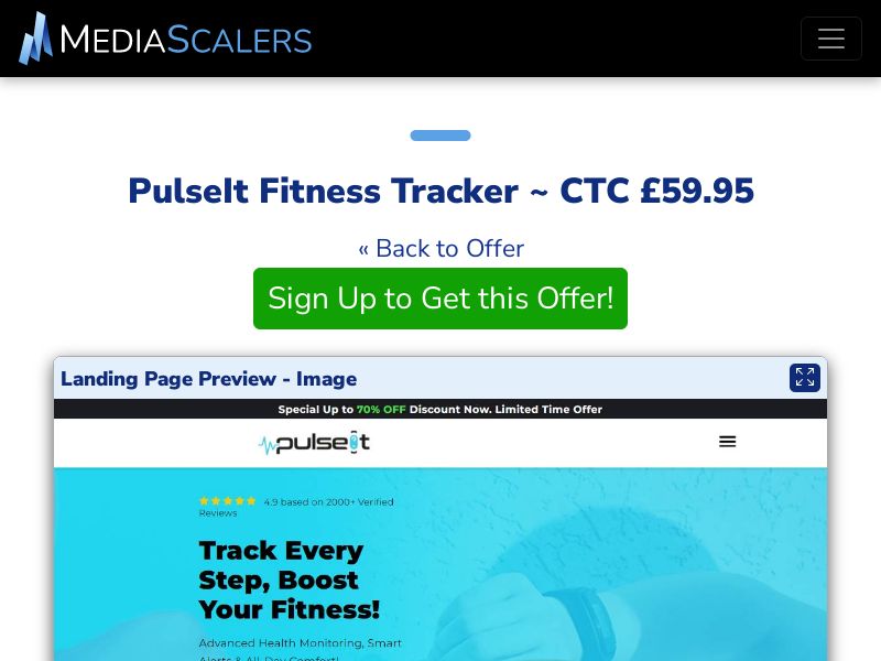 PulseIt Fitness Tracker ~ CTC £59.95 {+DTC, Alt-Landers} (Event Tracking) [UK]