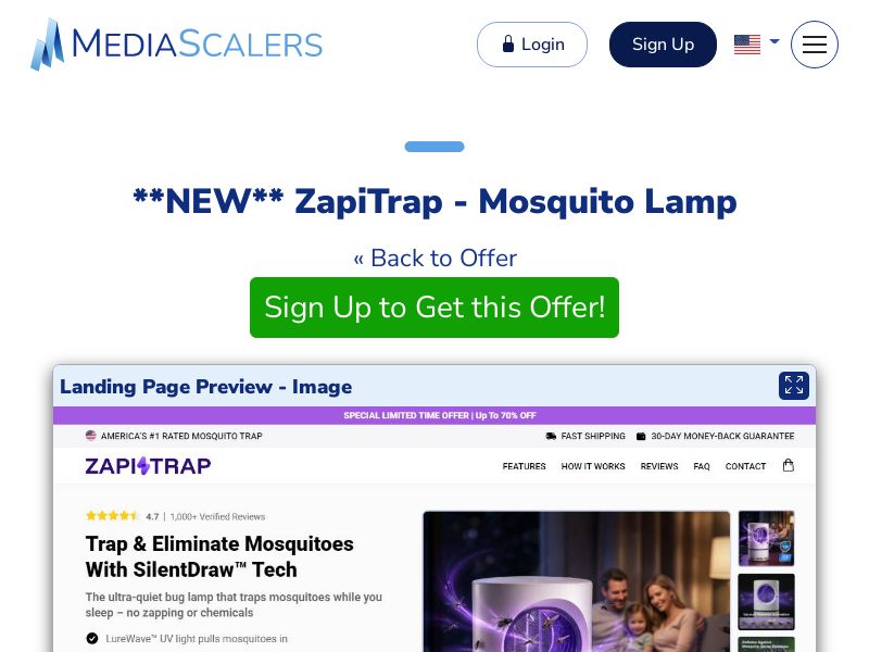 ZapiTrap - Mosquito Lamp (Event Tracking) [US, DE, CA, AU, UK, FR, IL, +229 More]