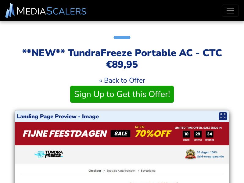 TundraFreeze Portable AC - CTC €89,95 {+DTC, Alt-Landers} (Event Tracking) [NL]