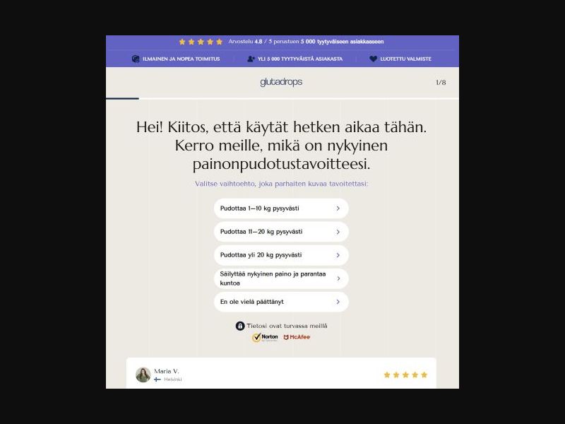 Glutadrops - Diet [FI] (Banner,Native,Social,Search,SEO,Brand Bidding) - CPA