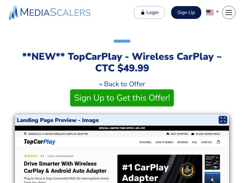 TopCarPlay - Wireless CarPlay ~ CTC $49.99 {+Alt-Landers, Multi-Lang, DTC} (Event Tracking) [US, DE, CA, AU, UK, FR, IL, +232 More]