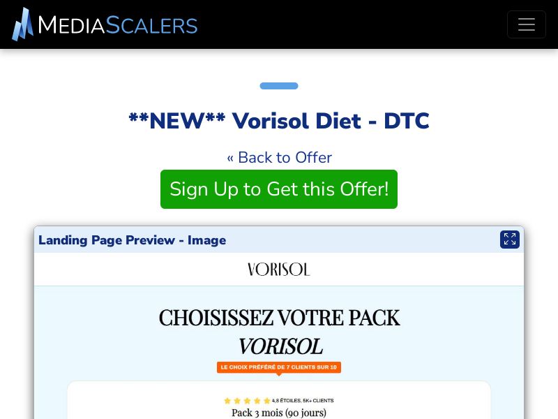 Vorisol Diet - DTC [FR, CH, BE]