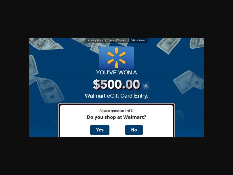 Everyday Winner - Walmart $500 Gift Card - SOI (US)
