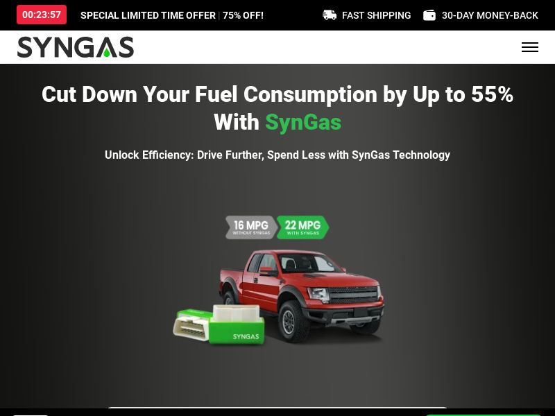 ! HOT OFFER - SynGas OBD Fuel Saver - DTC [INTL] (Social,Banner,Native,Push,SEO,Search,Brand Bidding) - CPA