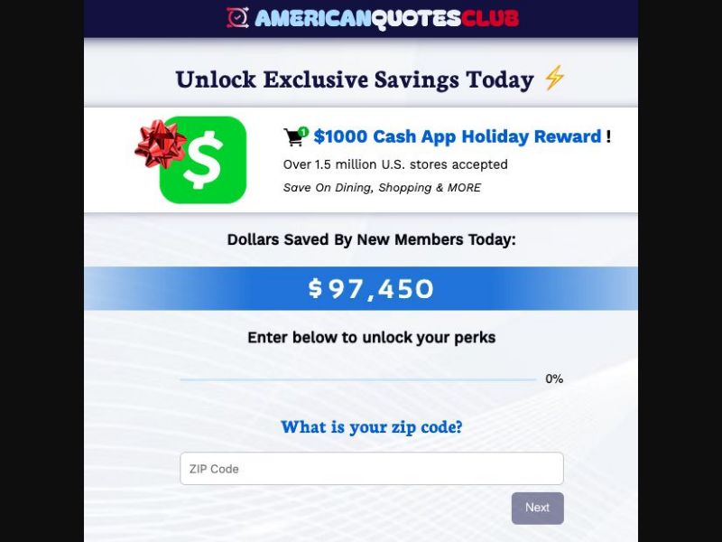 37881 - US - [MOB] - AmericanQuotesClub - 1000 Cash App - CPL SOI