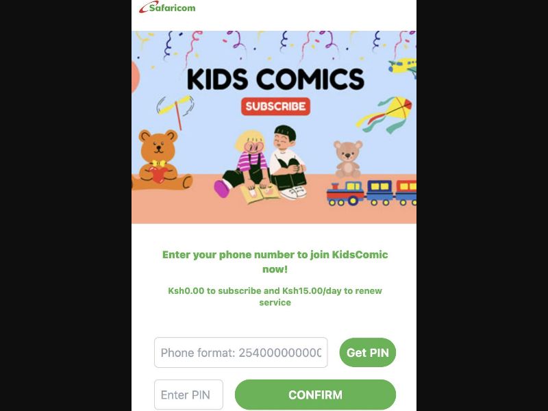 37960 - KE - [MOB] - Kids Comics - Safaricom - mFilter - Non-Billable - 1 Click