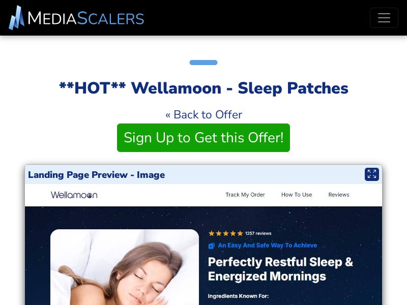 Wellamoon - Sleep Patches {+Advertorial, DTC, Alt-Landers} (Event Tracking) [US, CA, FR, MX, IT]