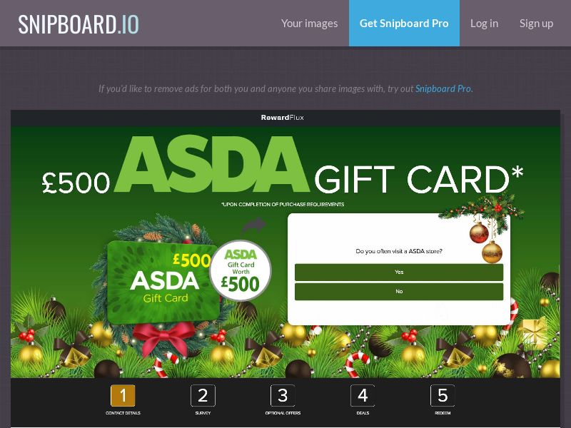 RewardFlux - ASDA £500 Giftcard (Christmas) UK - SOI