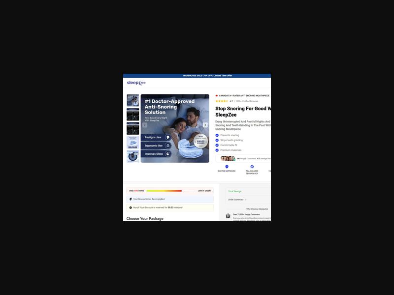 ! NEW OFFER - Sleepzee Anti Snoring Mouthpiece - DTC [DE] (Social,Banner,Native,Push,SEO,Search,Brand Bidding) - CPA