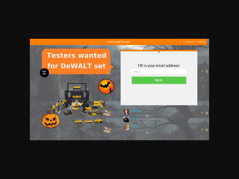 FORYOUPROMO - Test and Keep a DeWalt Set - SOI (US)