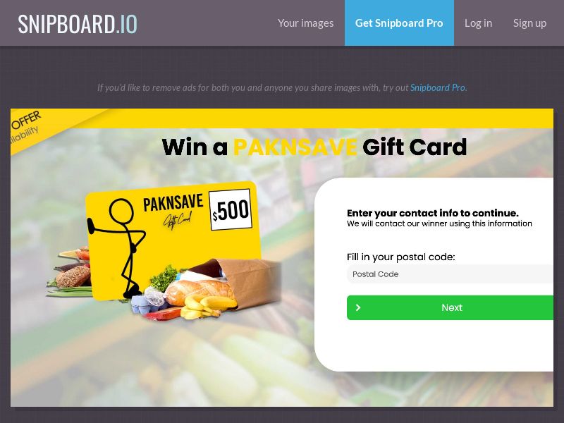 YouSweeps - Win a paknsave gift card NZ - SOI