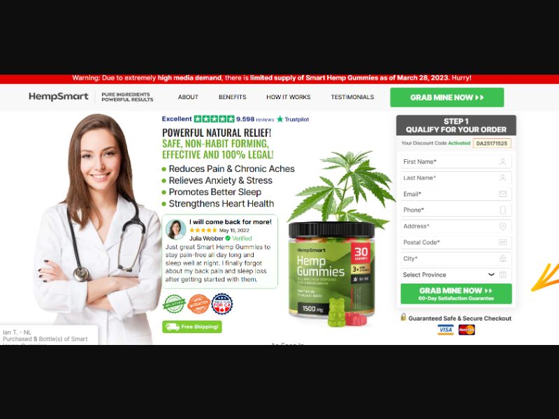 [WEB+MOB] Smart Hemp Gummies /CA [CPS] *FB Pixel* [Approval Required]