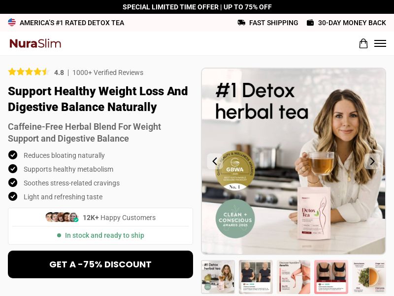 ! NEW OFFER - NuraSlim Detox Tea - DTC [INTL] (Social,Banner,Native,Push,SEO,Search,Brand Bidding) - CPA