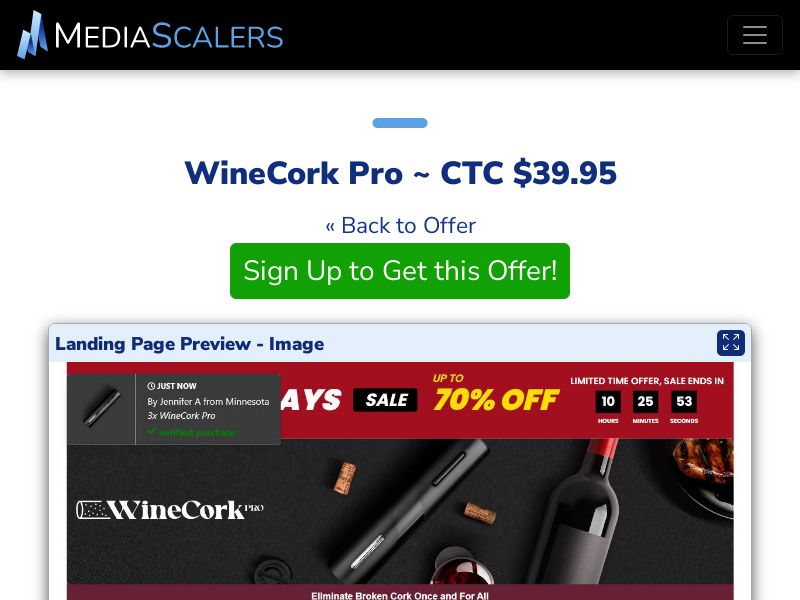 WineCork Pro ~ CTC $39.95 {+DTC, Alt-Landers} (Event Tracking) [US]