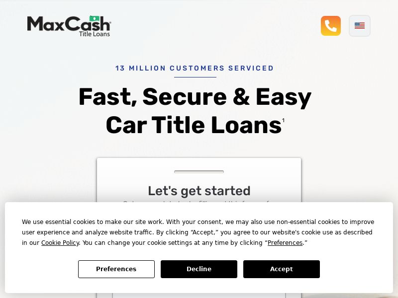MaxCash.com - Title Loans - Funded Loan - (US)