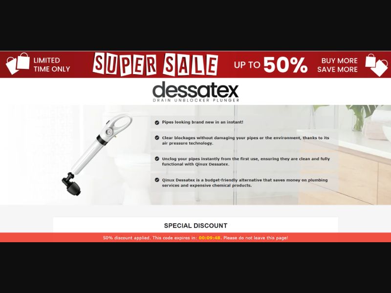 [WEB+MOB] Qinux Dessatex – Drain Unblocker Plunger /International (112 GEOs) CPS *FB/TT/Google/Taboola Pixel*