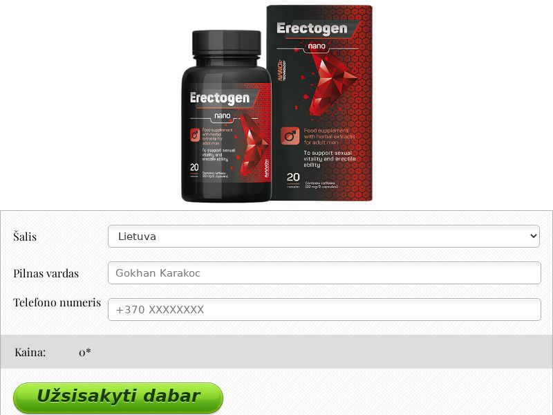 Erectogen Caps N20 free LT - POTENCY TREATMENT PRODUCT