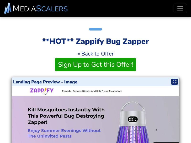 Zappify Bug Zapper {+Advertorial, DTC, Alt-Landers} (Event Tracking) [US, CA, AU, NZ]