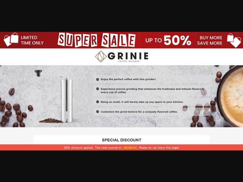 [WEB+MOB] Qinux Grinie – Coffee Grinder /International (112 GEOs) CPS *FB/TT/Google/Taboola Pixel* [Approval Required]