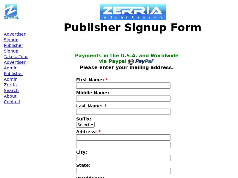 Zerria Advertising - 75% Revenue Share [INTERNATIONAL]
