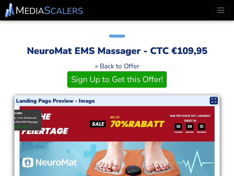 NeuroMat EMS Massager - CTC €109,95 {+DTC, Alt-Landers} (Event Tracking) [DE, AT]