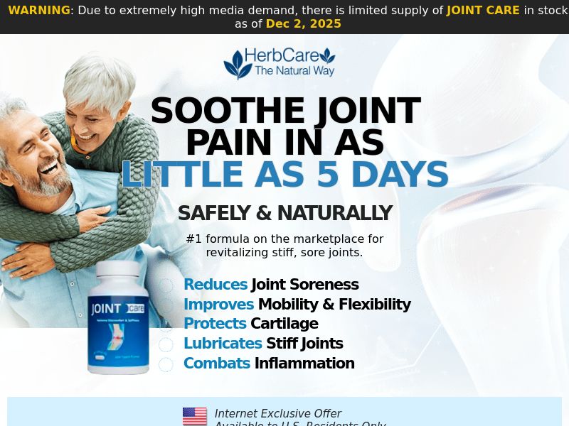 Joint Care - DTC [US] (Social,Banner,Native,Push,SEO,Search,Brand Bidding) - CPA 