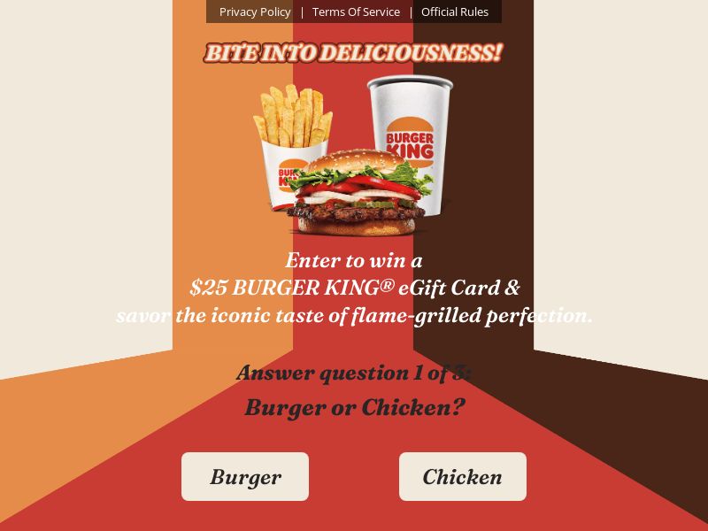 Everyday Winner Burger King - Submits/Sweeps/Surveys